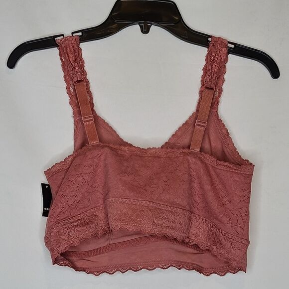 0X 12W Large Torrid Pink 4 Way Stretch Bralette Lace Racerback Lingerie Knit NWT - Picture 5 of 9